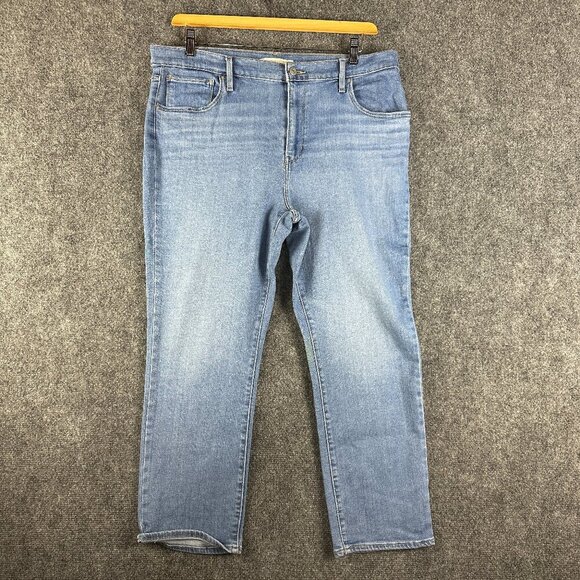 Levis 724 Jeans Womens 34 High Rise Straight Crop Cotton Stretch Pockets Light - Picture 1 of 8
